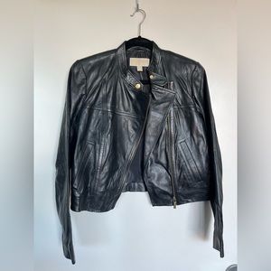 Michael Kors leather motorcycle jacket
